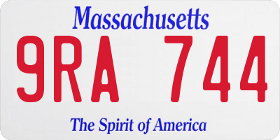MA license plate 9RA744