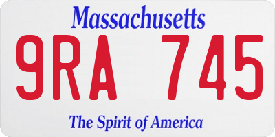 MA license plate 9RA745