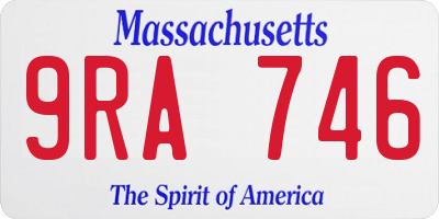 MA license plate 9RA746