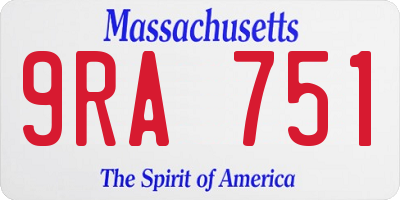 MA license plate 9RA751