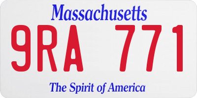 MA license plate 9RA771