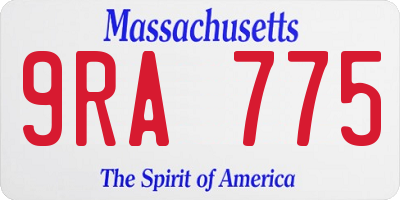 MA license plate 9RA775