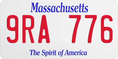 MA license plate 9RA776