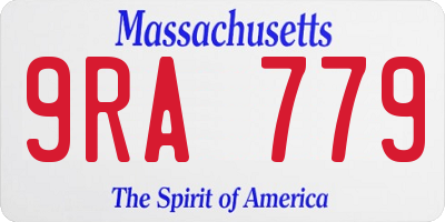 MA license plate 9RA779