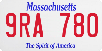 MA license plate 9RA780