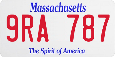 MA license plate 9RA787