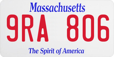 MA license plate 9RA806
