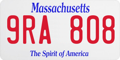 MA license plate 9RA808