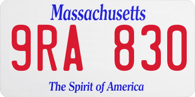 MA license plate 9RA830