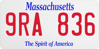 MA license plate 9RA836