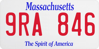 MA license plate 9RA846
