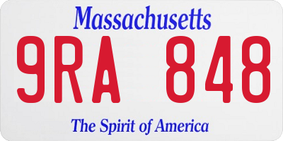 MA license plate 9RA848