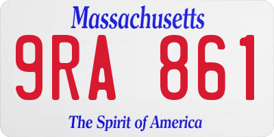 MA license plate 9RA861