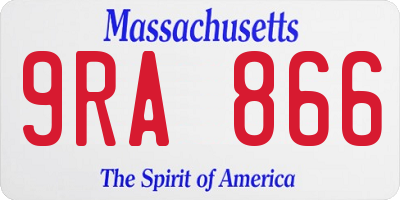 MA license plate 9RA866