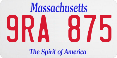MA license plate 9RA875