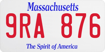 MA license plate 9RA876