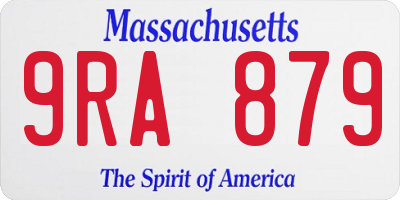 MA license plate 9RA879