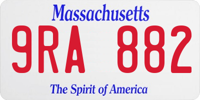 MA license plate 9RA882