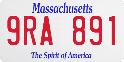 MA license plate 9RA891