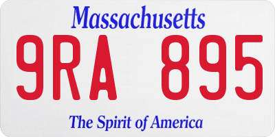 MA license plate 9RA895