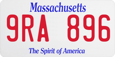 MA license plate 9RA896