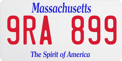 MA license plate 9RA899