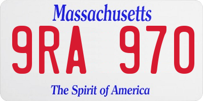 MA license plate 9RA970