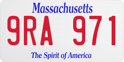 MA license plate 9RA971