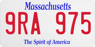 MA license plate 9RA975