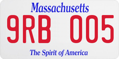 MA license plate 9RB005