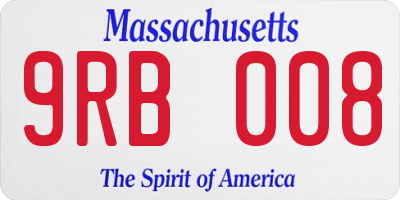 MA license plate 9RB008