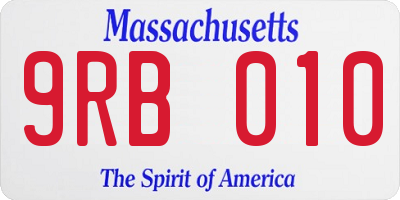 MA license plate 9RB010