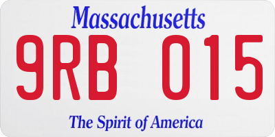 MA license plate 9RB015