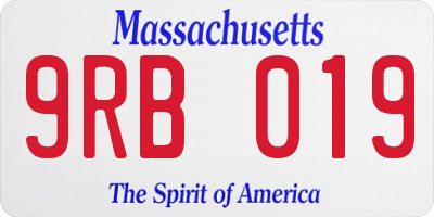 MA license plate 9RB019