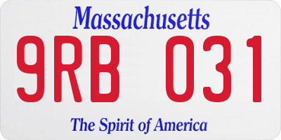 MA license plate 9RB031