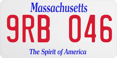MA license plate 9RB046