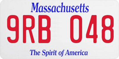 MA license plate 9RB048