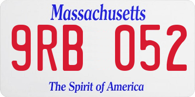 MA license plate 9RB052