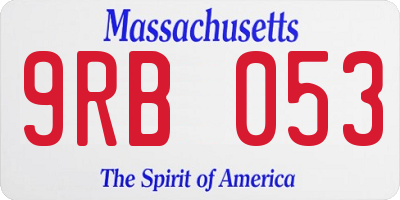 MA license plate 9RB053