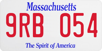 MA license plate 9RB054