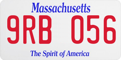 MA license plate 9RB056