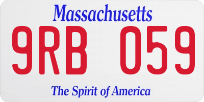 MA license plate 9RB059