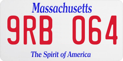 MA license plate 9RB064