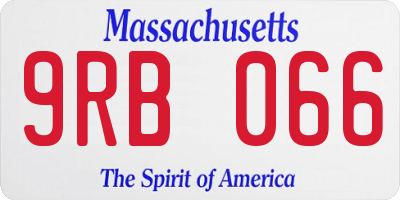 MA license plate 9RB066