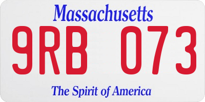 MA license plate 9RB073