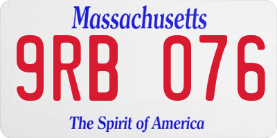 MA license plate 9RB076