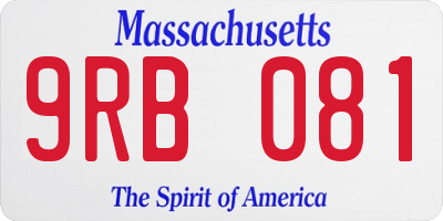 MA license plate 9RB081