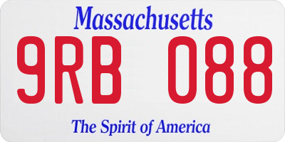 MA license plate 9RB088