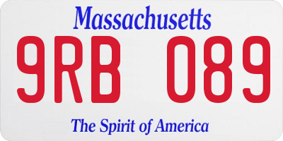 MA license plate 9RB089