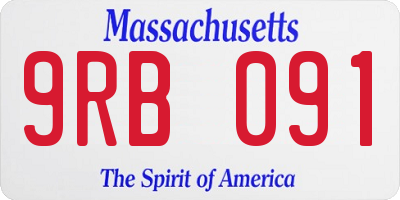 MA license plate 9RB091